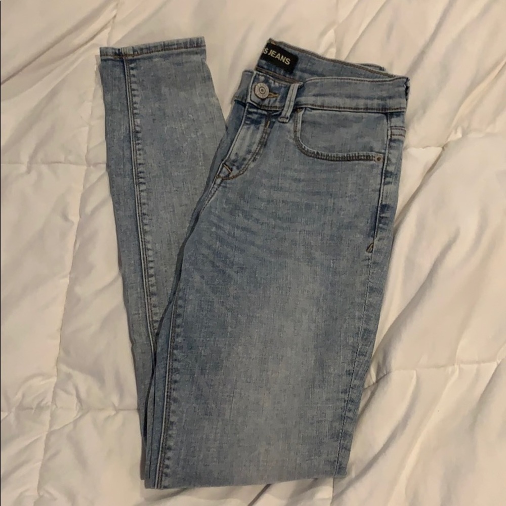 Express Mid Rise Skinny Jeans/ Jegging light blue